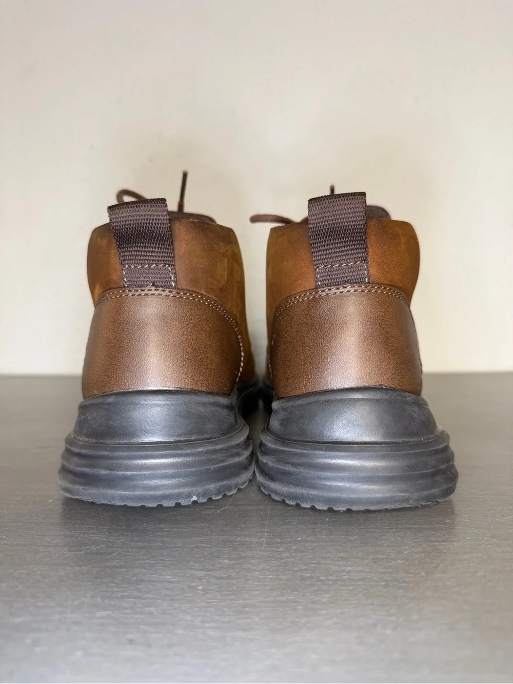 Men’s Size 8 Skechers Garza Fontaine Brown Leather Lace Up Casual Boot